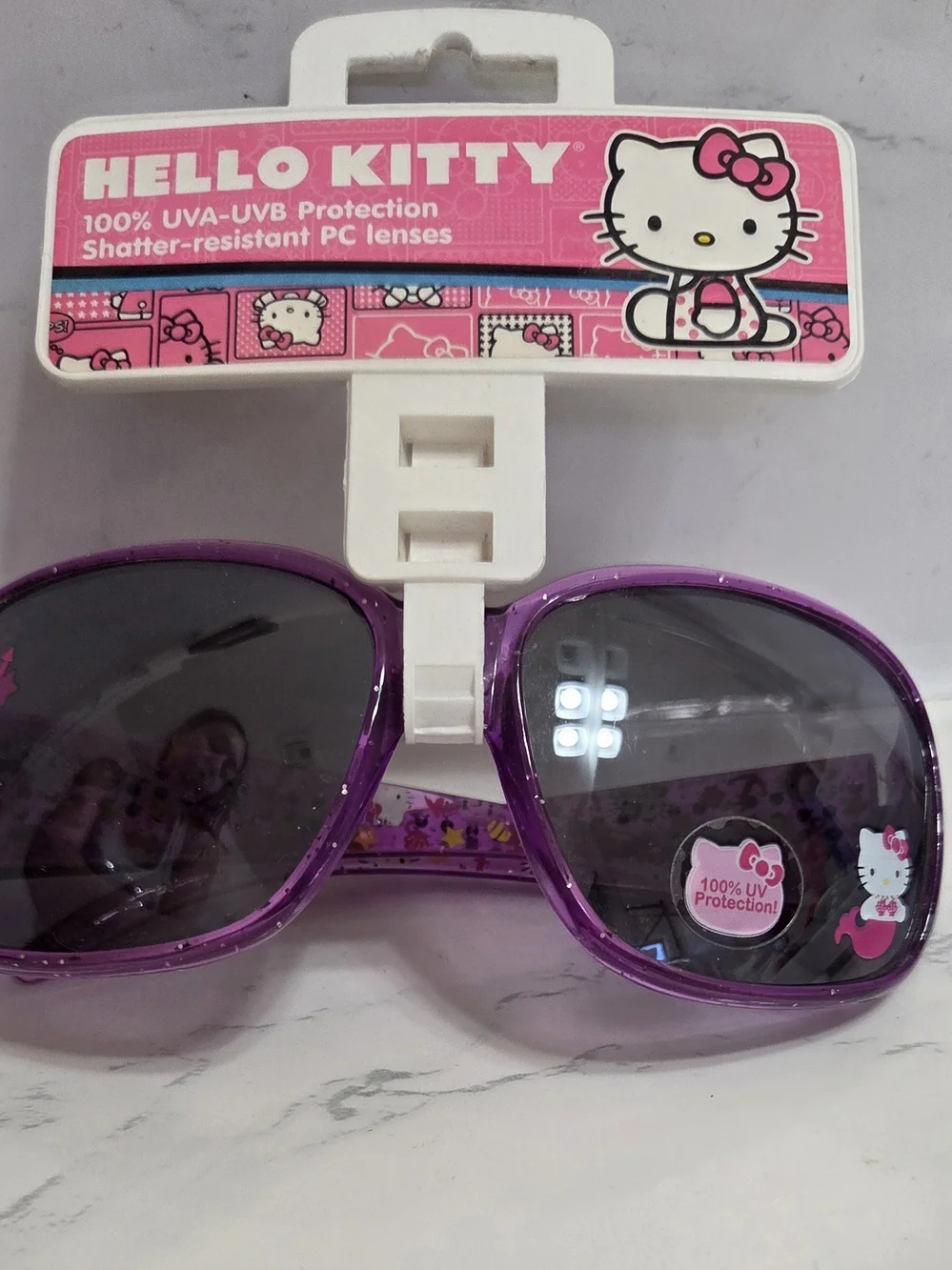 Sanrio Hello Kitty Purple Kids Sunglasses with Character Accents